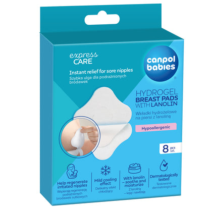 CANPOL BABIES - Soothing Hydrogel Pads with Lanolin 8 pcs