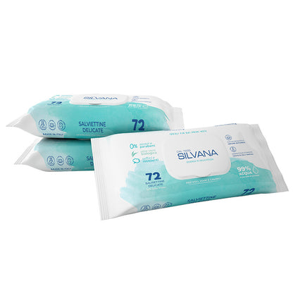 SILVANA - Salviettine Delicate 72pz con Clip