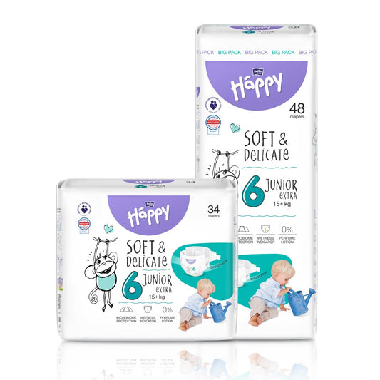 HAPPY - Junior Extra Diapers Size 6 (15+ Kg)