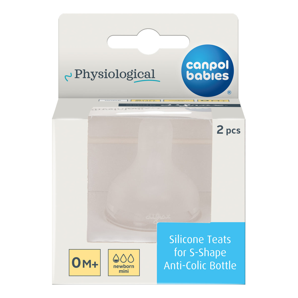 CANPOL BABIES - Silicone Teat for S-Shape Bottles 2 pcs
