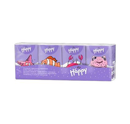 HAPPY - Universal Pocket Tissues - Set of 8