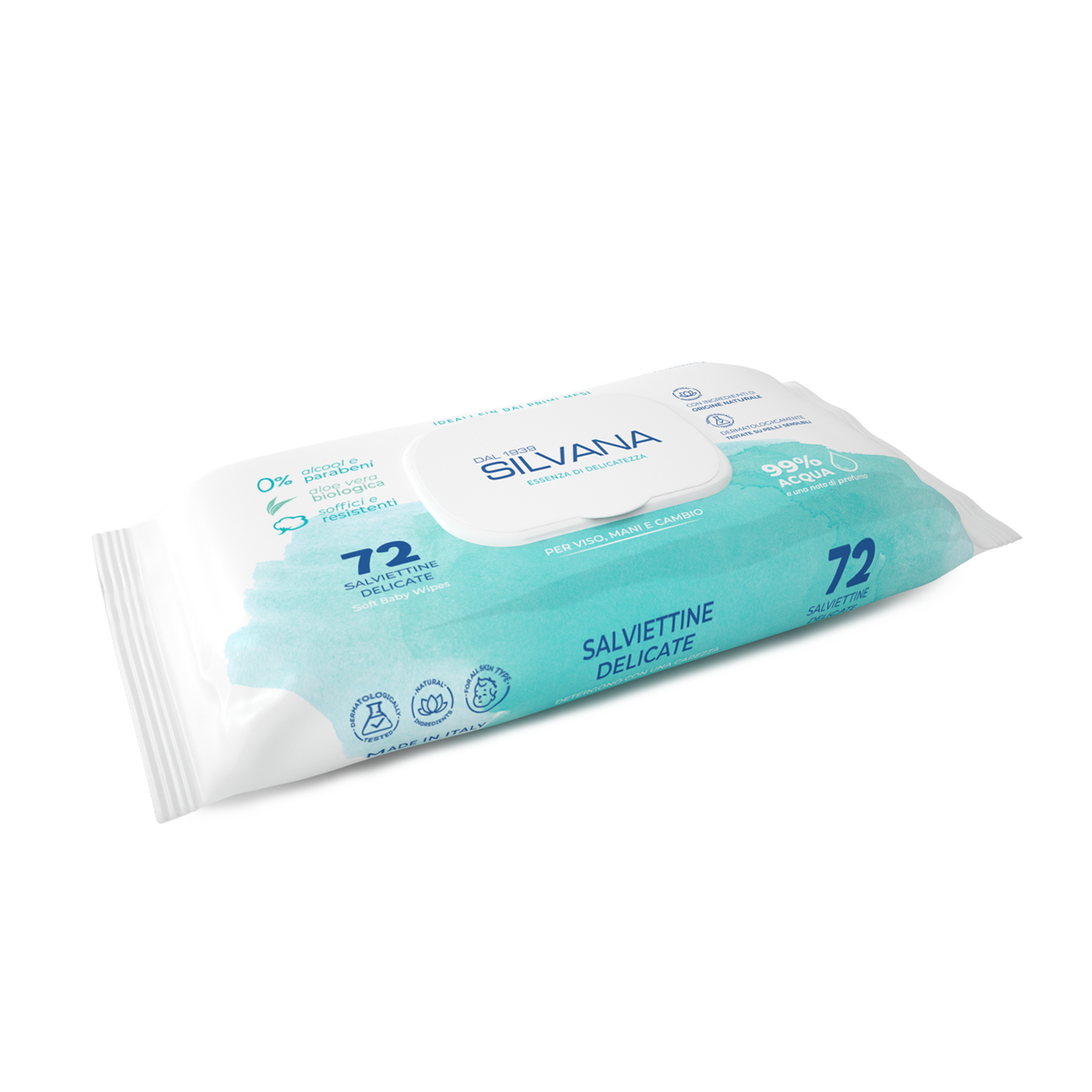 SILVANA - Salviettine Delicate 72pz con Clip