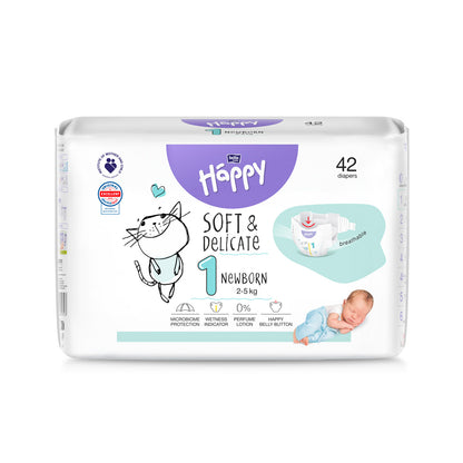 HAPPY - New Born Diapers Size 1 (2-5 Kg)